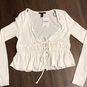 Forever 21 long sleeve tie front top